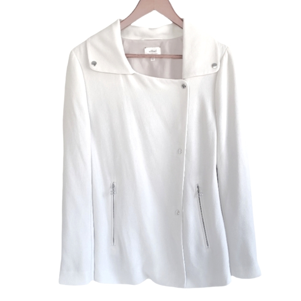 Aritzia Wilfred Mayet Crepe Long Jacket Cream White Women's Small